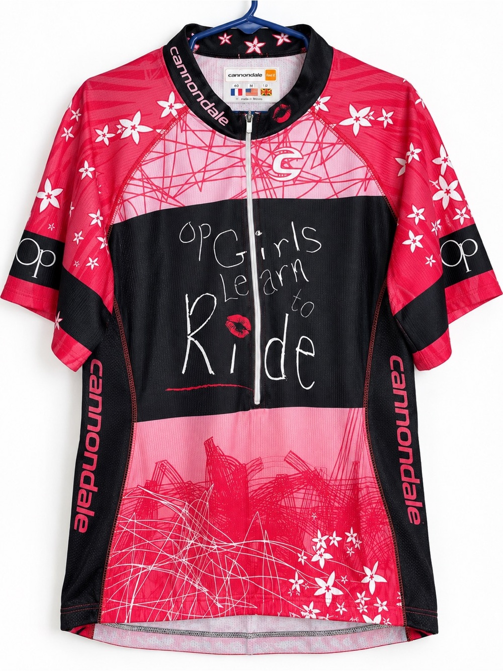 Cannondale OP Girls Learn to Ride Cycling Jersey Pink Black Floral M